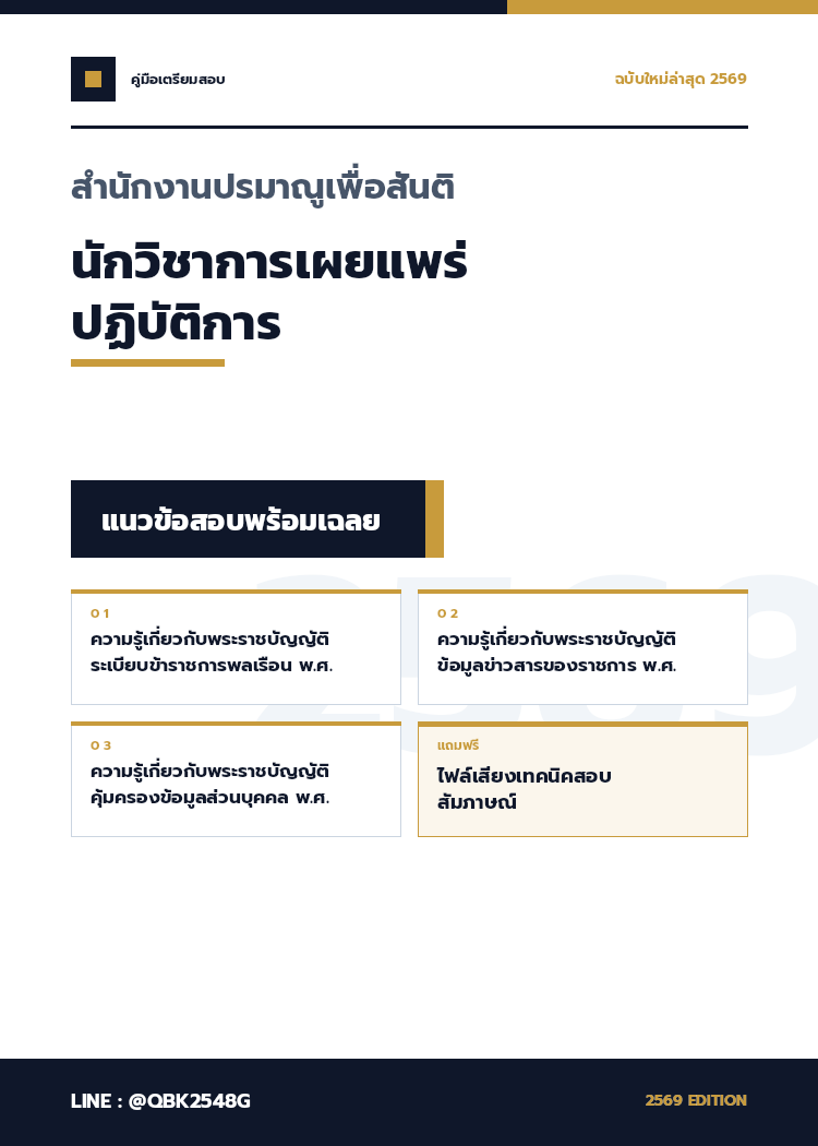 แนวข้อสอบ นักวิชาการเผยแพร่ปฏิบัติการ สำนักงานปรมาณูเพื่อสันติ พร้อมเฉลย