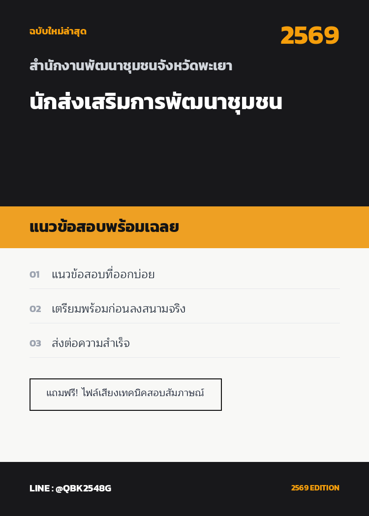 แนวข้อสอบ-นักส่งเสริมการพัฒนาชุมชน-สำนักงานพัฒนาชุมชนจังหวัดพะเยา-พร้อมเฉลย